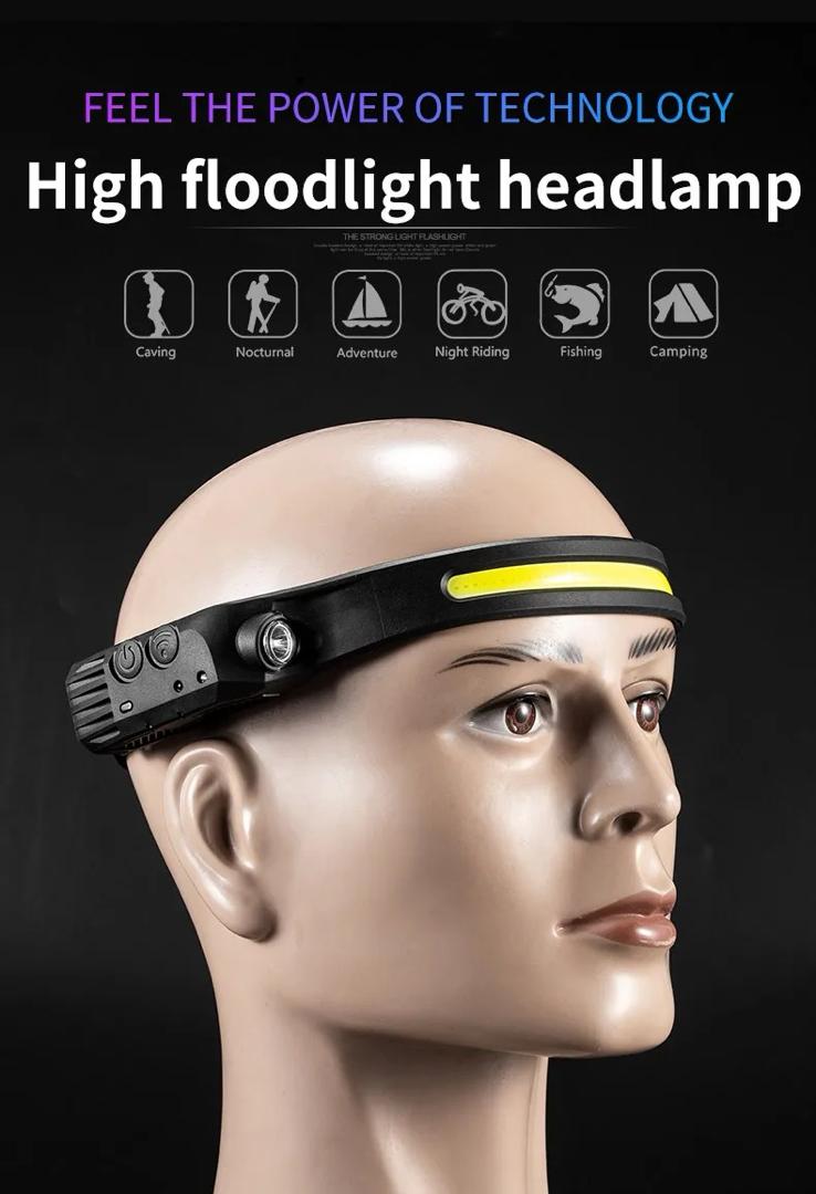 Headlamp COB LED Sensor Head Lamp
