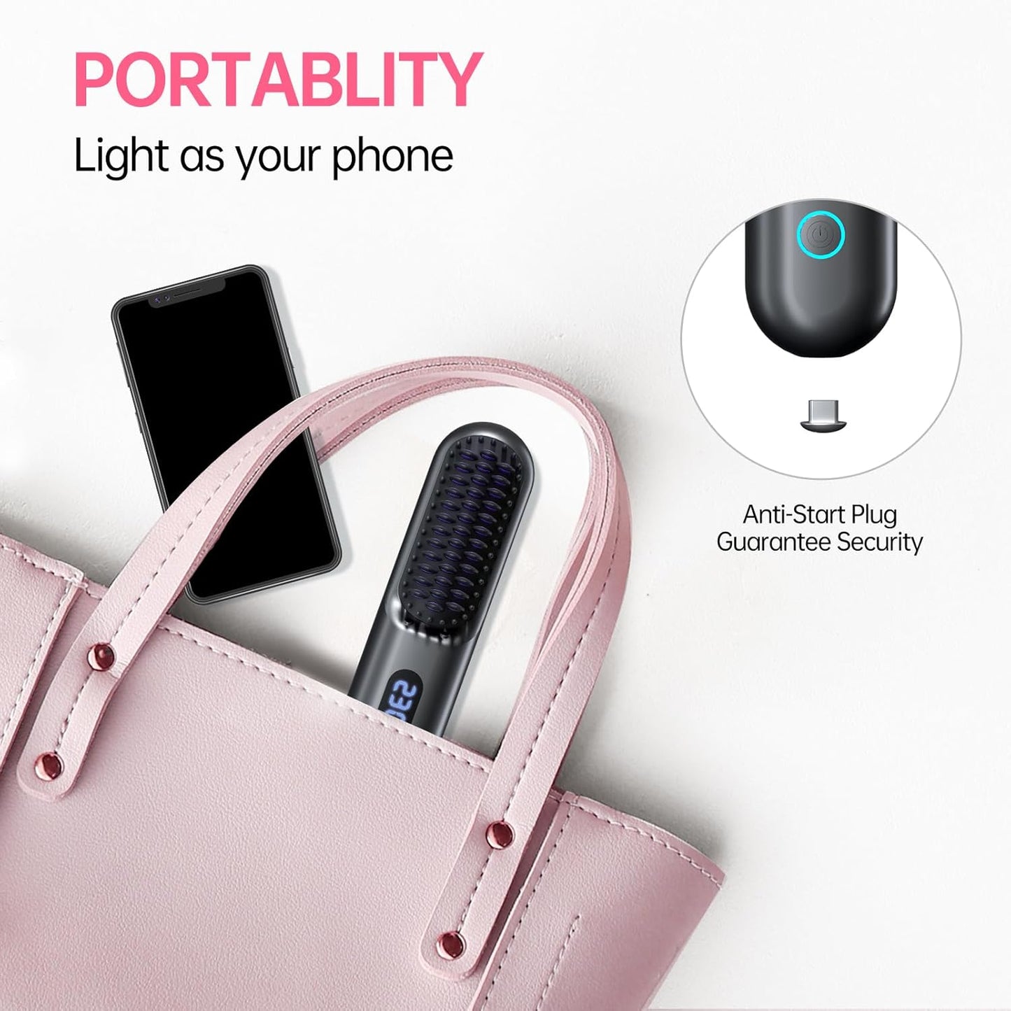 Cordless Hair Straightener Brush
