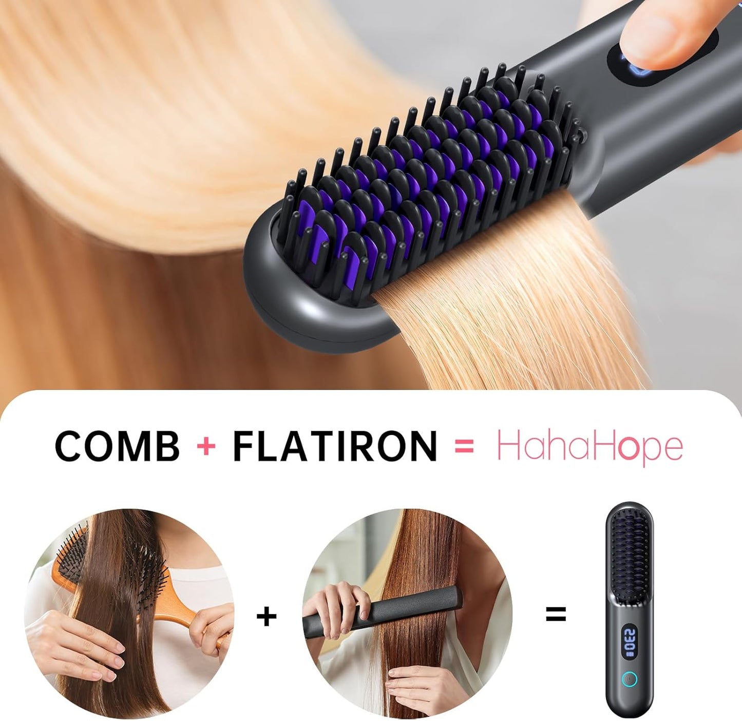 Cordless Hair Straightener Brush