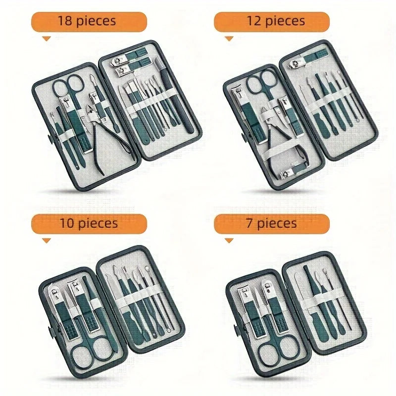 Professional 7/10/12/18 Piece Manicure & Pedicure Set