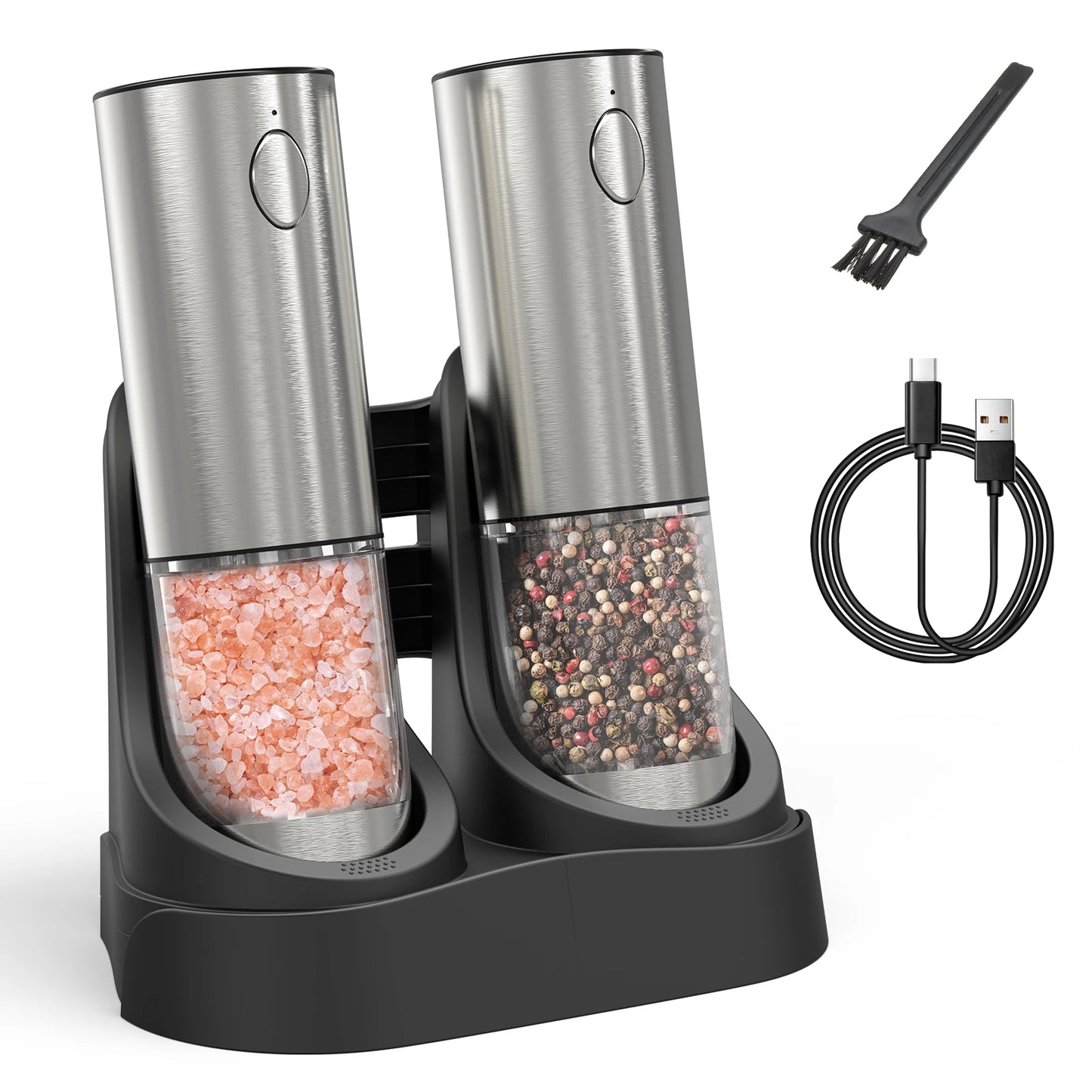 Rechargeable Electric Salt and Pepper Grinder Set