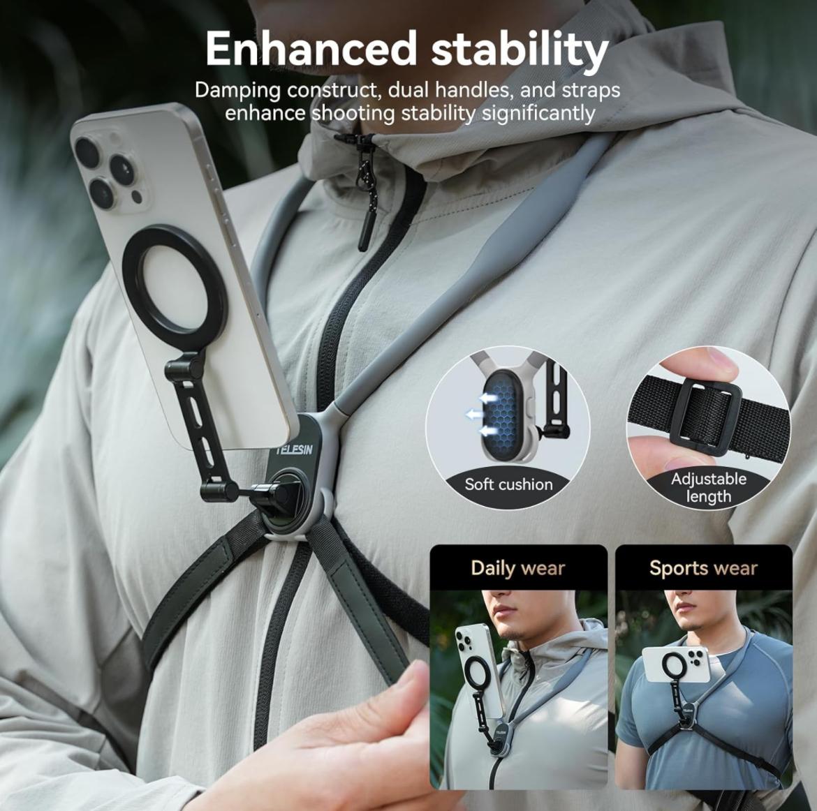 Silicone Magnetic Neck Mount for Phones