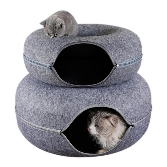 Donut Cat Bed Pet Cat Tunnel Interactive Game Toy