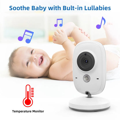 Wireless Video Baby Monitor With Lullabies Auto Night Vision