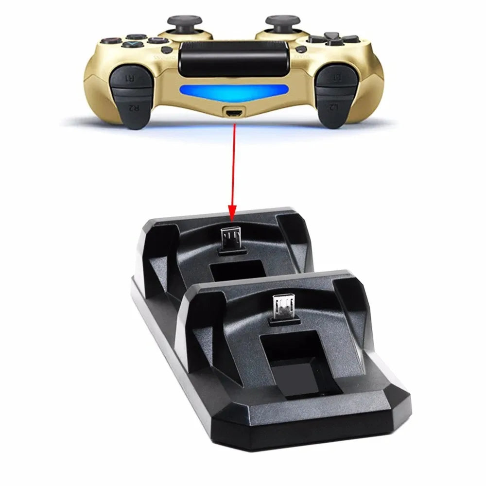 PS4 Controller USB Dual Charger For Wireless Gamepad