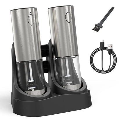 Rechargeable Electric Salt and Pepper Grinder Set