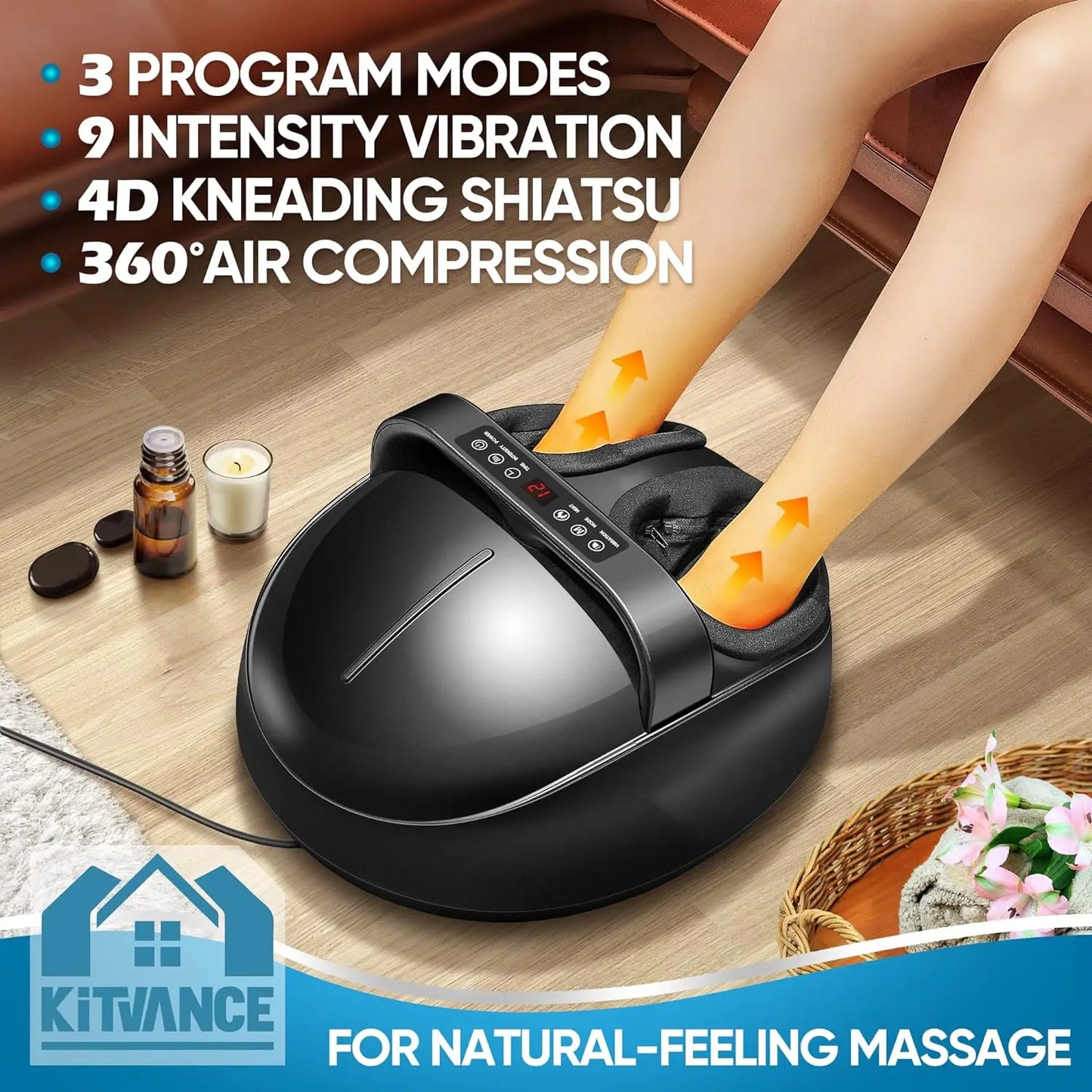 Shiatsu Foot Massager Machine with Soothing Heat therepy