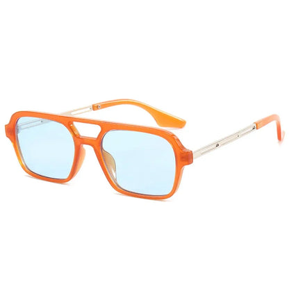 Vintage Hollow Leopard Blue Oculos De Sol