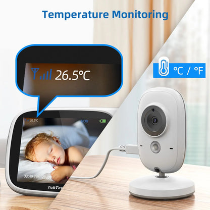 Wireless Video Baby Monitor With Lullabies Auto Night Vision