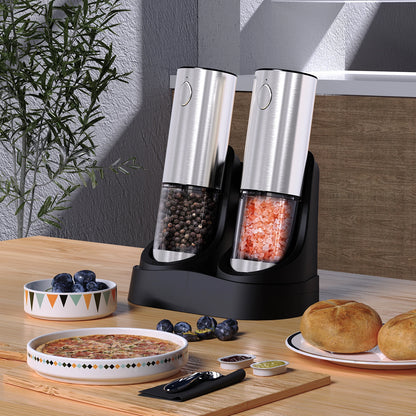Rechargeable Electric Salt and Pepper Grinder Set