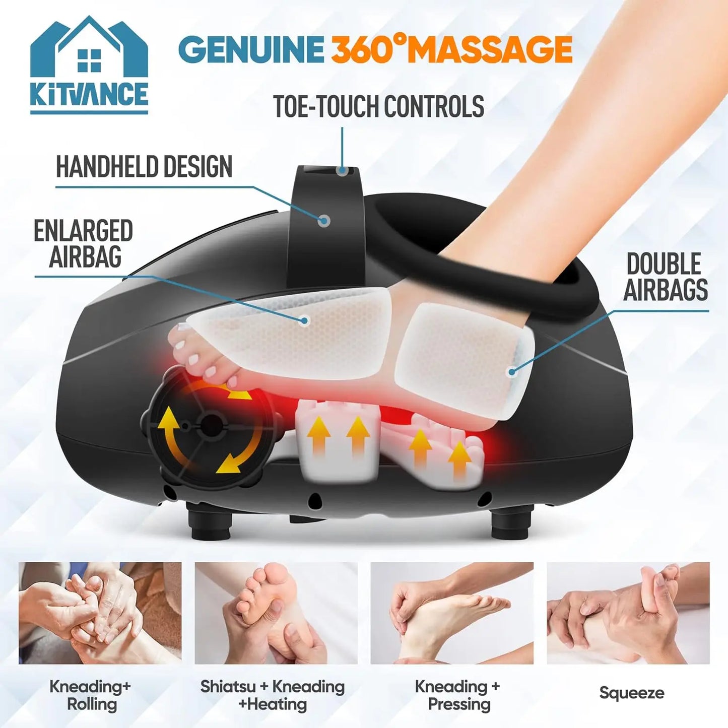 Shiatsu Foot Massager Machine with Soothing Heat therepy