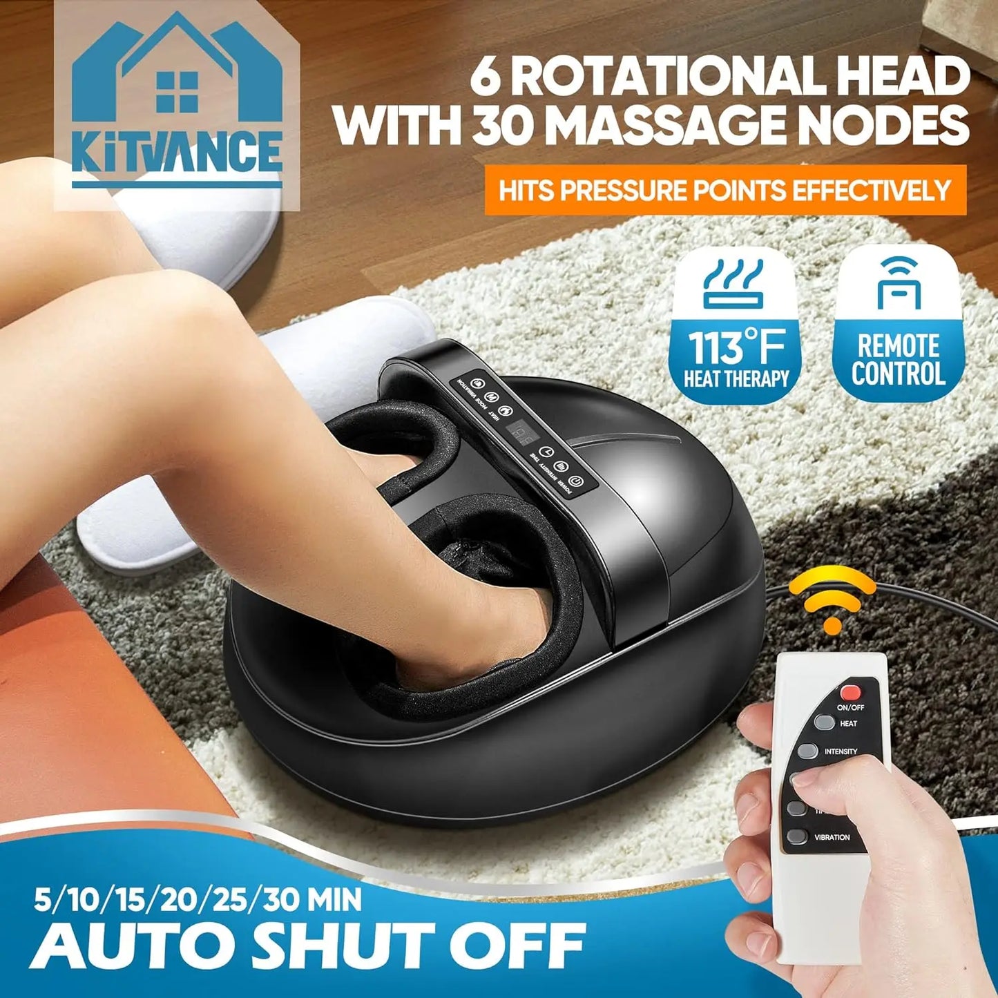 Shiatsu Foot Massager Machine with Soothing Heat therepy