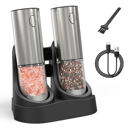 Rechargeable Electric Salt and Pepper Grinder Set