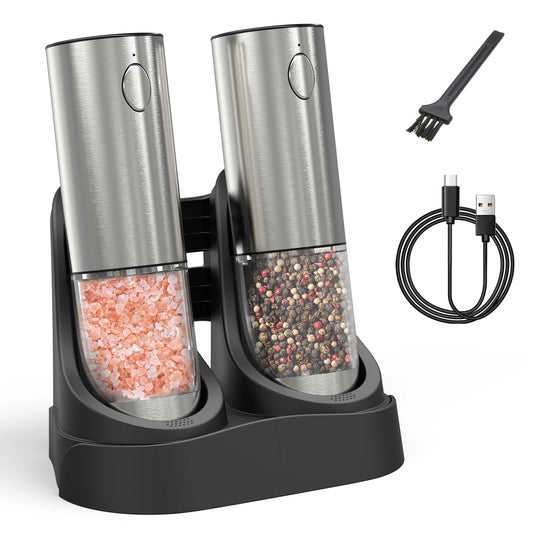 Rechargeable Electric Salt and Pepper Grinder Set
