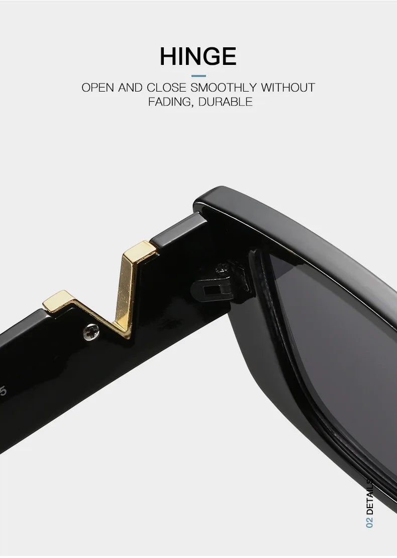 Retro Rectangle Sunglasses For Women