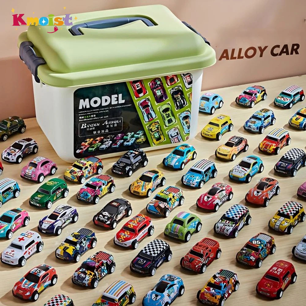 Mini Alloy Car Model Set & Storage Box