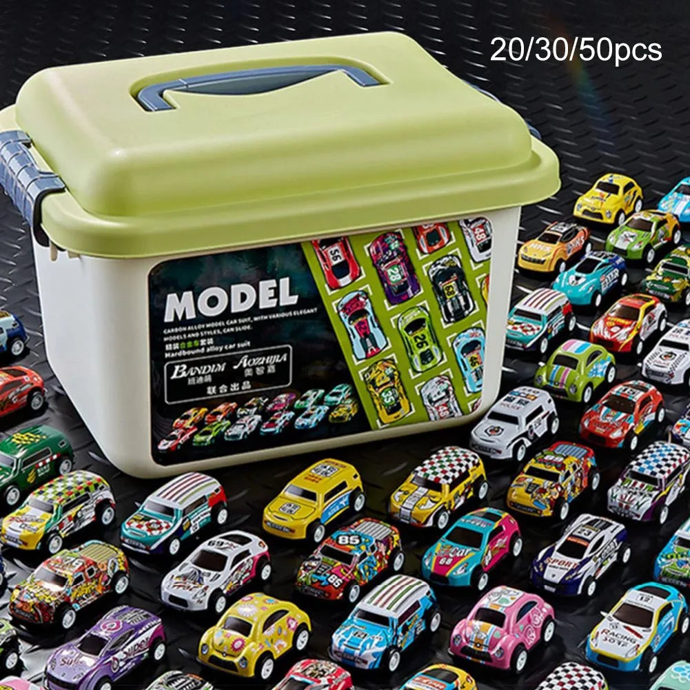 Mini Alloy Car Model Set & Storage Box