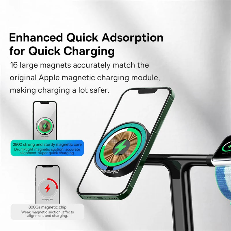 3in1 20W Magnetic Wireless Charger Stand