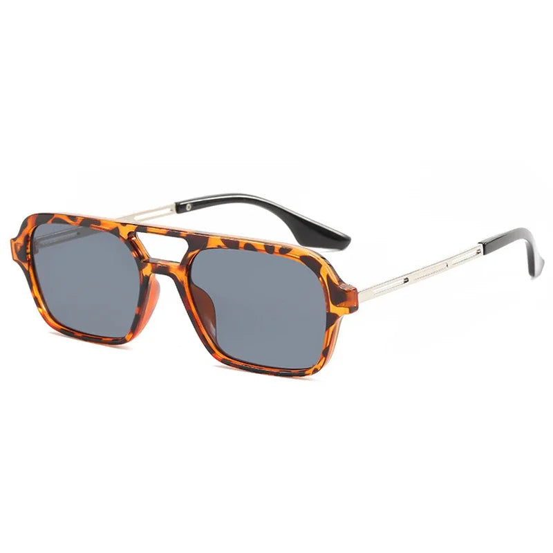 Vintage Hollow Leopard Blue Oculos De Sol