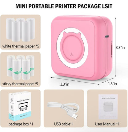 Mini Printer Portable Thermal Stickers